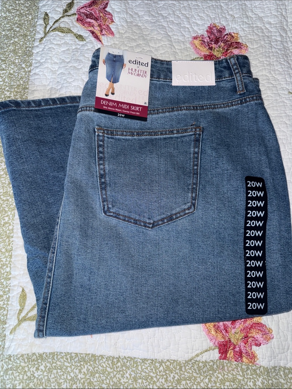 Edited X Hunter McGrady colab Women's Denim Midi Skirt